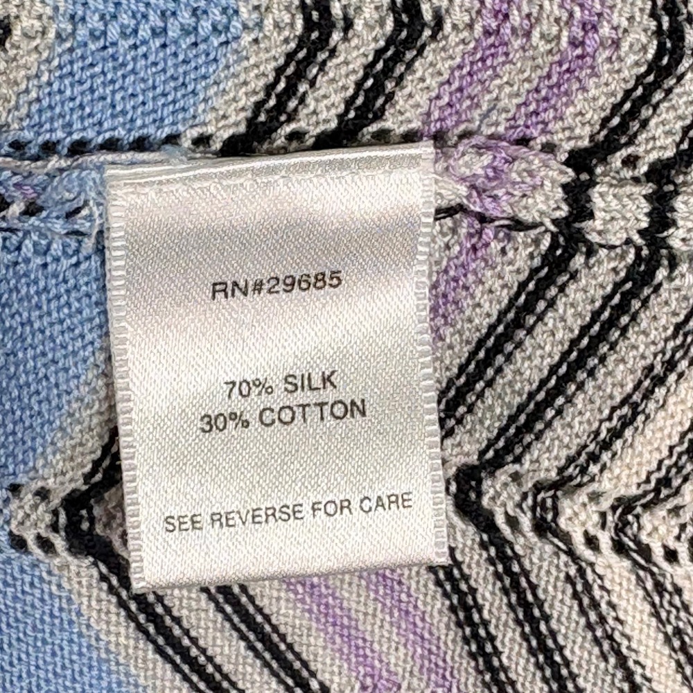 Pendleton Silk Cotton Chevron Zigzag Cardigan Sweater Blue Purple XL One Button - Picture 4 of 8
